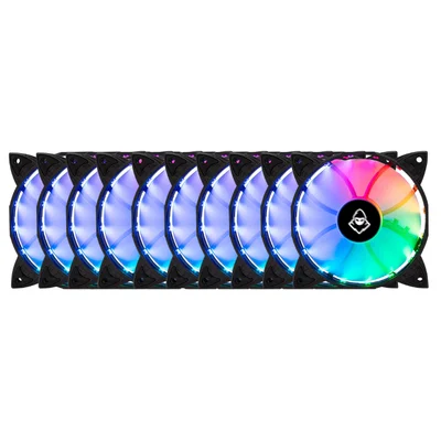 Kit 10 Fans Mancer Z100 RGB Com Controladora 120mm - Mcr-z10RGB-01