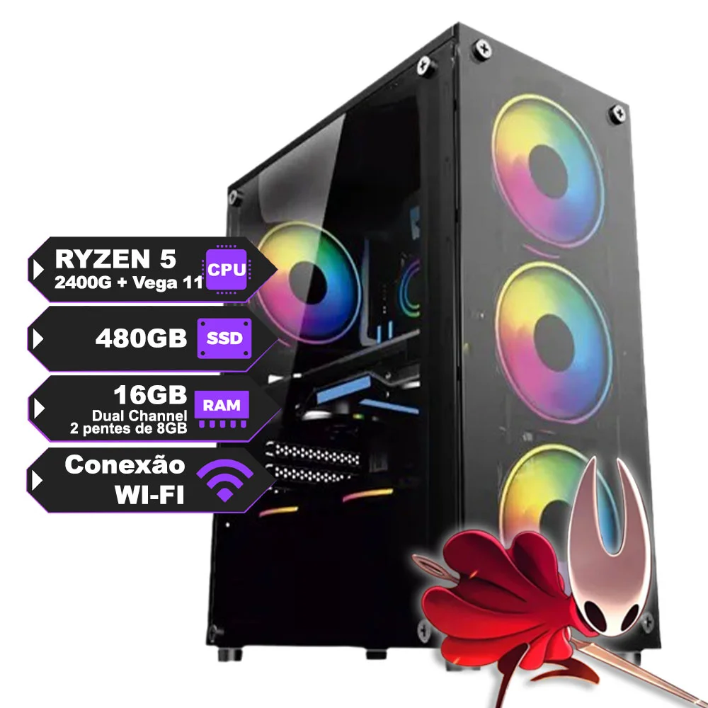 PC Gamer Ryzen 5 2400g C Placa De Vídeo Integrada
