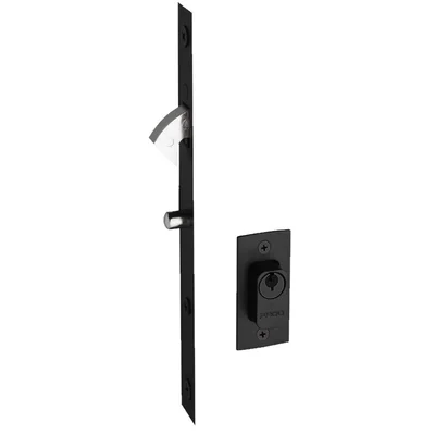 Fechadura Serralheiro Porta De Correr Espelho 420zm 18mm Meio Cilindro Preto Pado