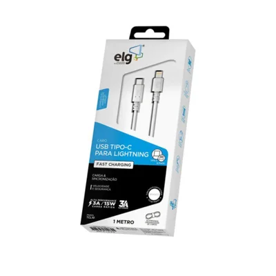 Cabo Usb-c Para Lightning, Sincronização E Carga Ultrarrápida 27w 3a, Malha Trançada, Cor:branco;tamanho:1 Metro