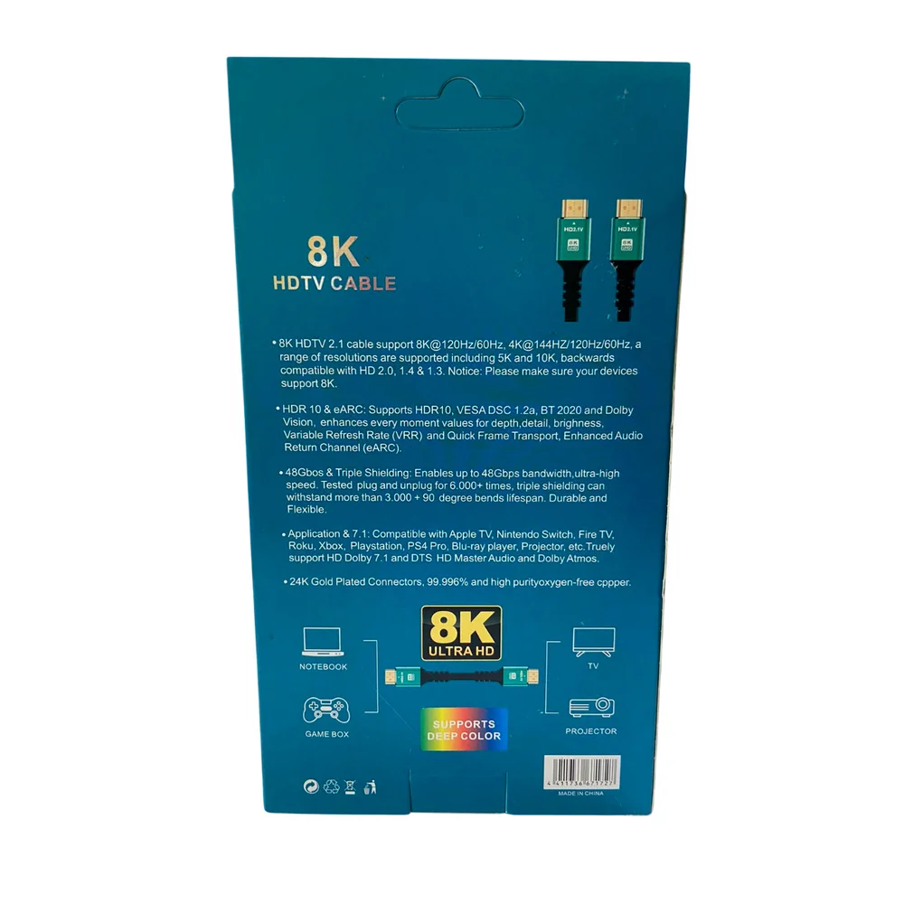 Imagem 4 de 4 do produto Cabo HDMI 2.1 8k 60hz Áudio Dolby Atmos Imagem Pura Ultra Hd