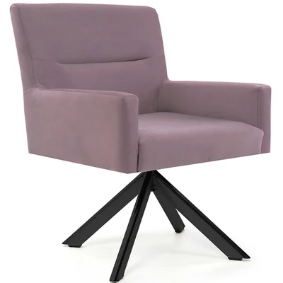 Cadeira Para Sala Angel Giratória Eiffel Preto Veludo Rose - Nexta Casa