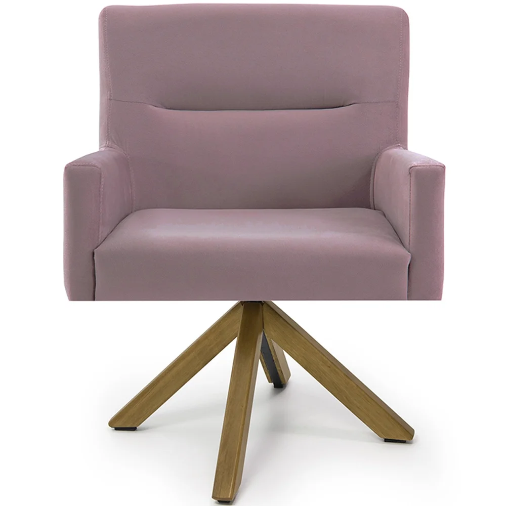 Imagem 4 de 5 do produto Cadeira Para Sala Angel Giratória Giromad Veludo Rose - Nexta Casa