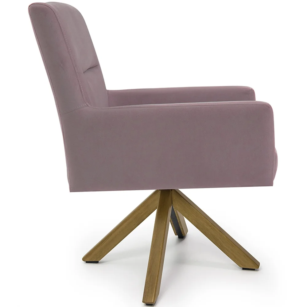 Imagem 5 de 5 do produto Cadeira Para Sala Angel Giratória Giromad Veludo Rose - Nexta Casa