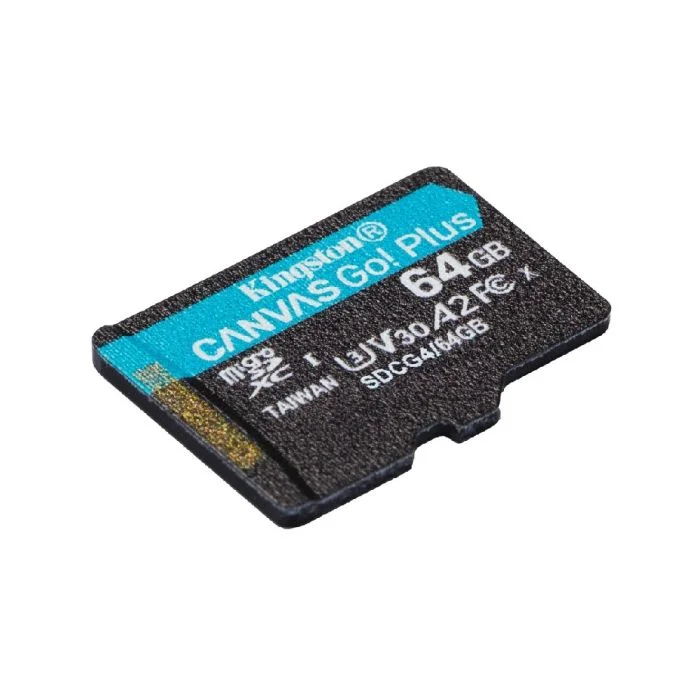 Imagem 3 de 5 do produto Cartão De Memória Micro Sd Kingston Canvas Go Plus 64gb Leitura 200mb/s Classe 10 U3 V30 - Sdcg4/64gb