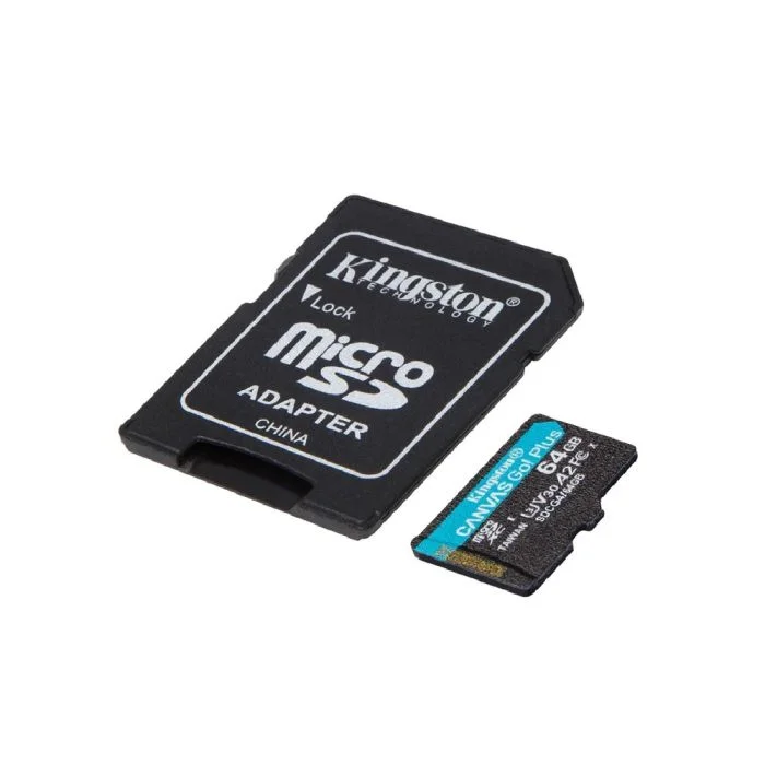 Imagem 4 de 5 do produto Cartão De Memória Micro Sd Kingston Canvas Go Plus 64gb Leitura 200mb/s Classe 10 U3 V30 - Sdcg4/64gb