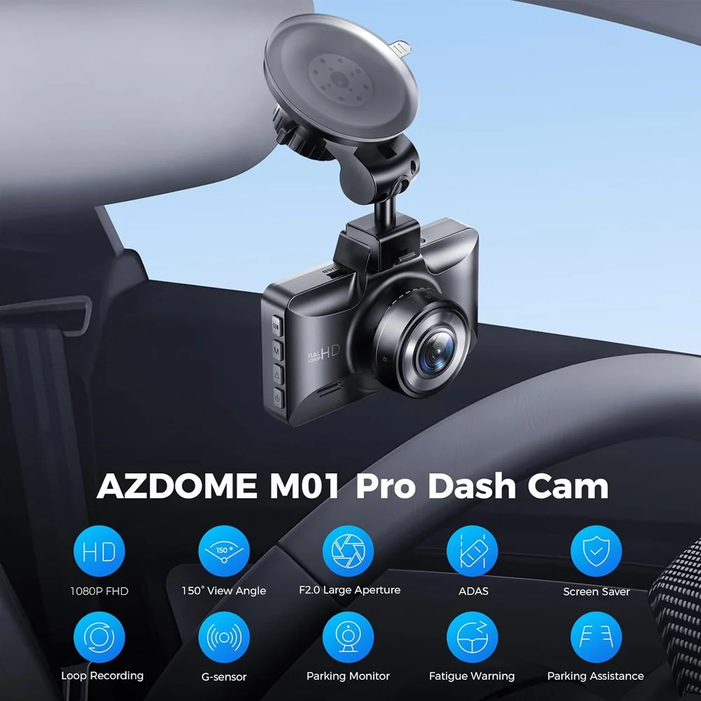 Câmera Veicular Azdome M01 Pro Dual 1080p Adas + Micro Sd
