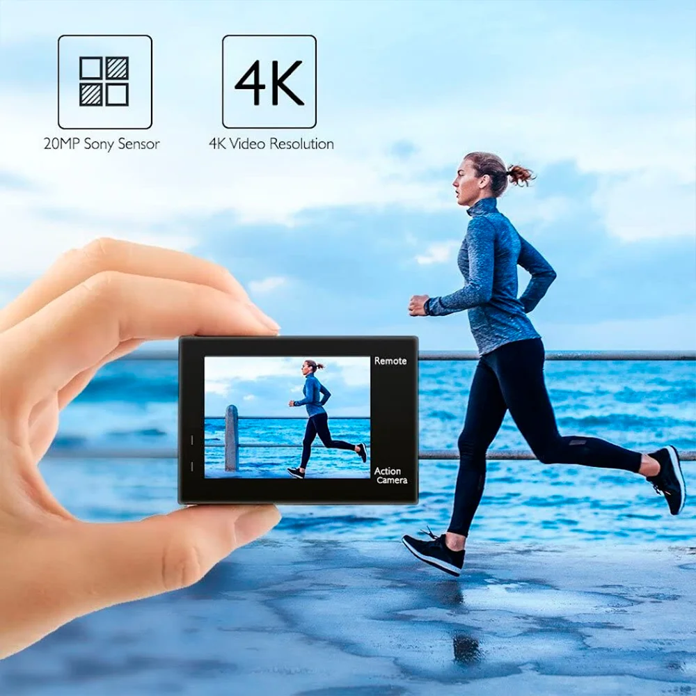 Câmera Ação Akaso Action Brave 4 4k30fps, Wi-fi, Preta