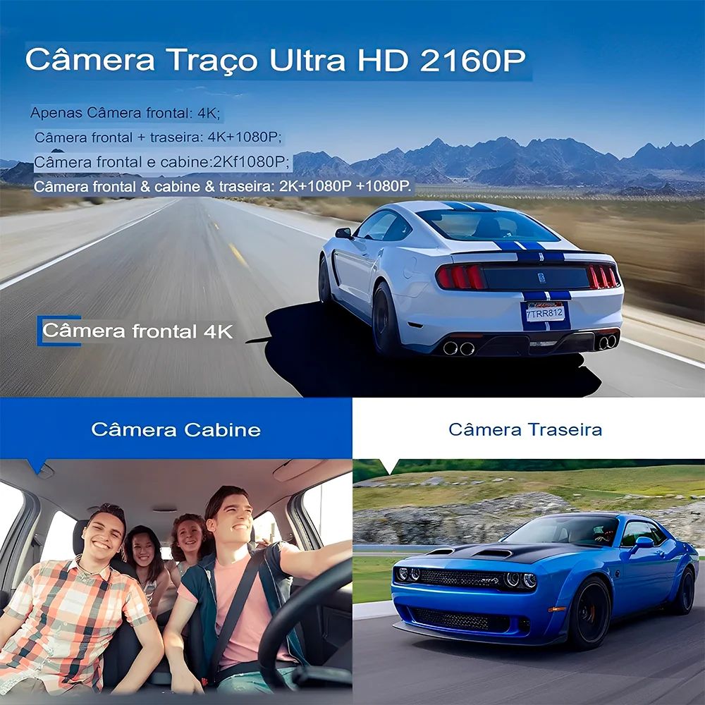 Imagem 3 de 5 do produto Câmera Painel Azdome M550 Pro Dashcam Wi-fi 3ch Gps 3.18