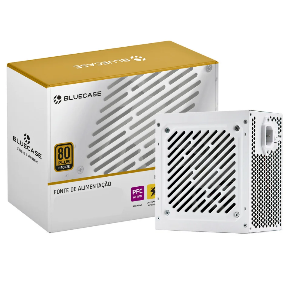 Fonte 600w 80 + Bronze Bivolt Automática Pfc Ativo Branca