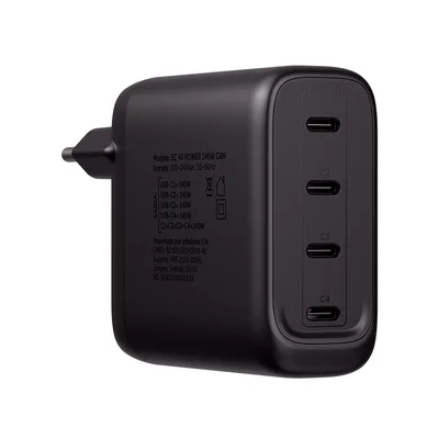 Carregador Turbo 4 Portas Usb-c 140w Gan Ec 40 Power Intelbras