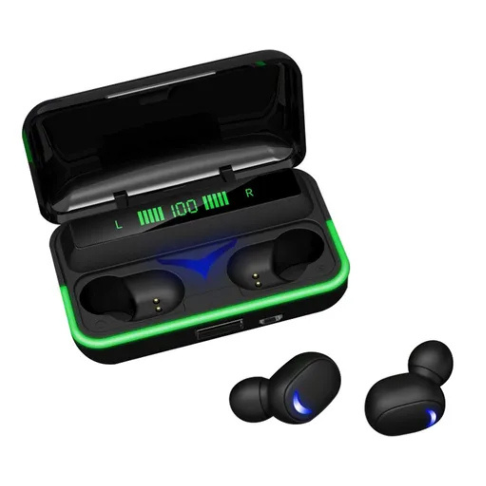 Fone De Ouvido Bluetooth Preto Controle Touch E Base Carregadora Power Bank