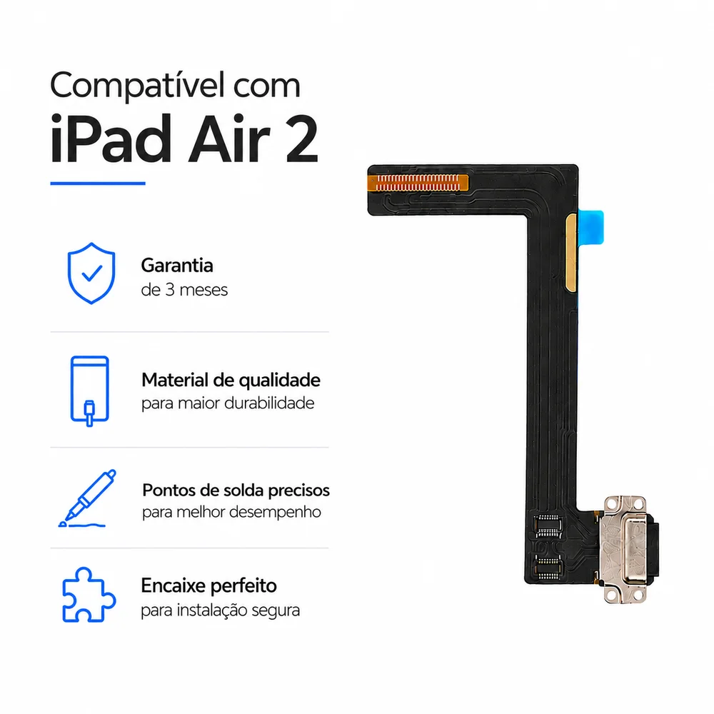 Imagem 4 de 5 do produto Dock De Carga Flex Conector Compatível Com Ipad Air 2