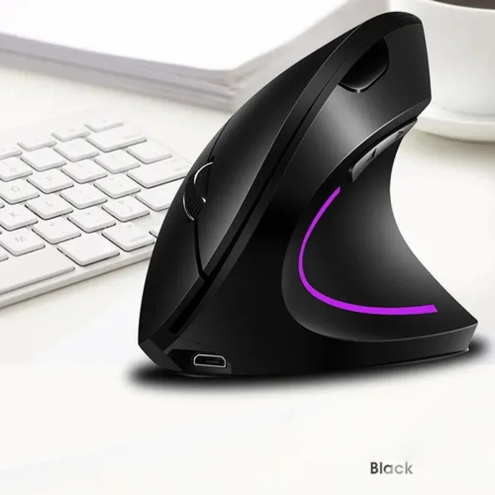 Imagem 2 de 5 do produto ?️ Mouse Vertical Sem Fio 2 Em 1 Wireless + Bluetooth, 2400dpi, Ergonômico