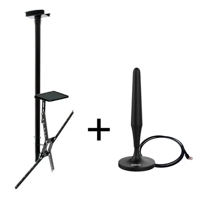 Suporte Para Tv De Teto Consultório + Antena Digital Interna Cs0050p-shd500