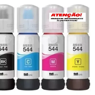 Tinta L3250 L3210 T544 L3150 - Kit 04 Cores Tinta Mix Bk Tricolor