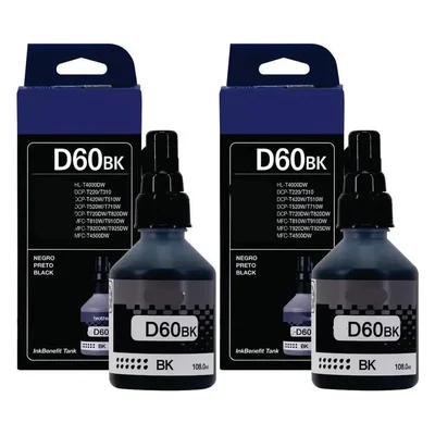 Kit 2x Tinta Btd60bk Preto | T520w T720dw T4000dw T4500dw