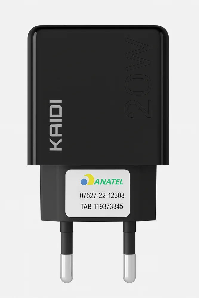 Imagem 4 de 5 do produto Carregador Preto Bivolt / Adaptador Turbo Com Cabo Rápido Tipo C