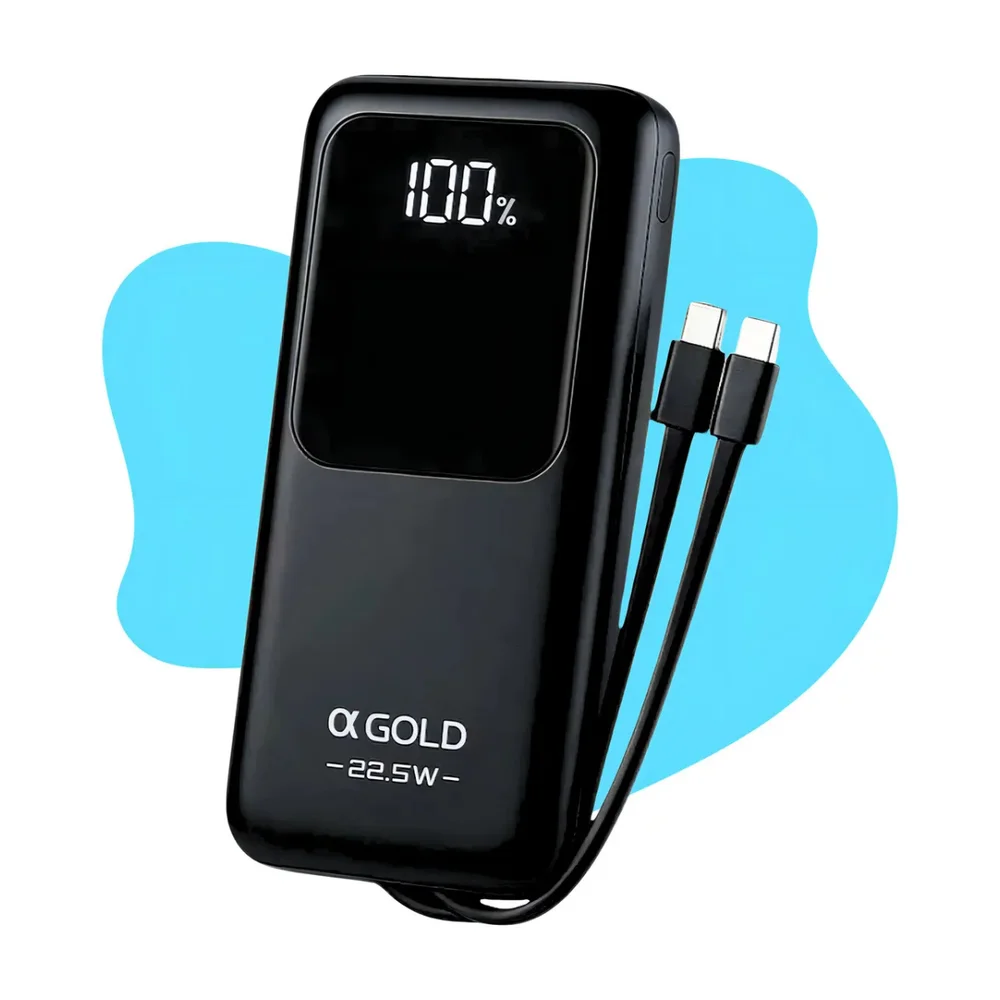 Imagem 3 de 5 do produto Power Bank Viagem Preto 22.5w Carregamento Instantâneo Digital