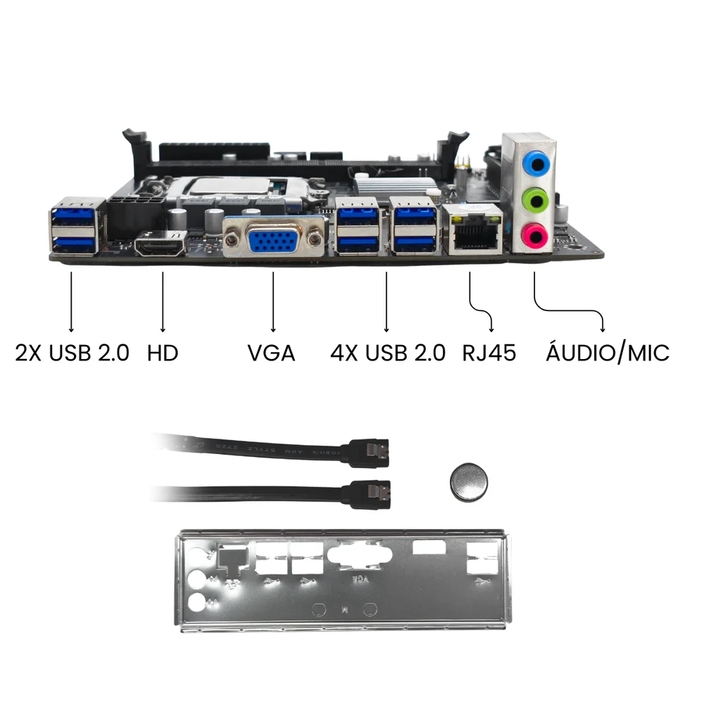 Kit Placa Mãe Delta H61347 Micro Atx Com Processador Intel Core i5 3470 3.2ghz HDMI Ddr3 Até 16gb 6