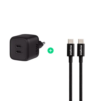 Kit Carregador Turbo Com Cabo Usb-c 1,5m Em Nylon