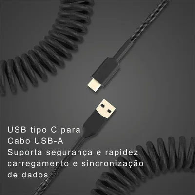 Cabo Aviador Enrolado Usb-c 3m Para Teclado Mecânico — foto 7