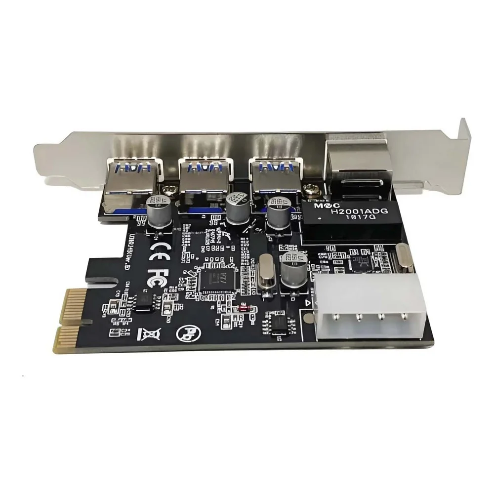 Imagem 4 de 4 do produto Placa PCi-ex Multiportas Rede Gigabit /1000 3 Portas Usb 3.0