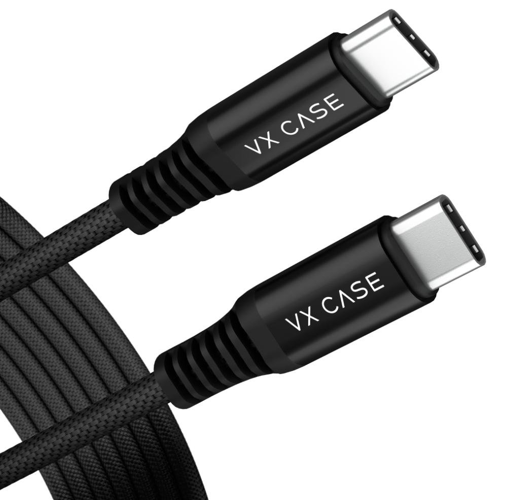 Cabo Usb Tipo C / Tipo C 100w Vx Case Dragon Preto ( 1 Ano De Garantia)
