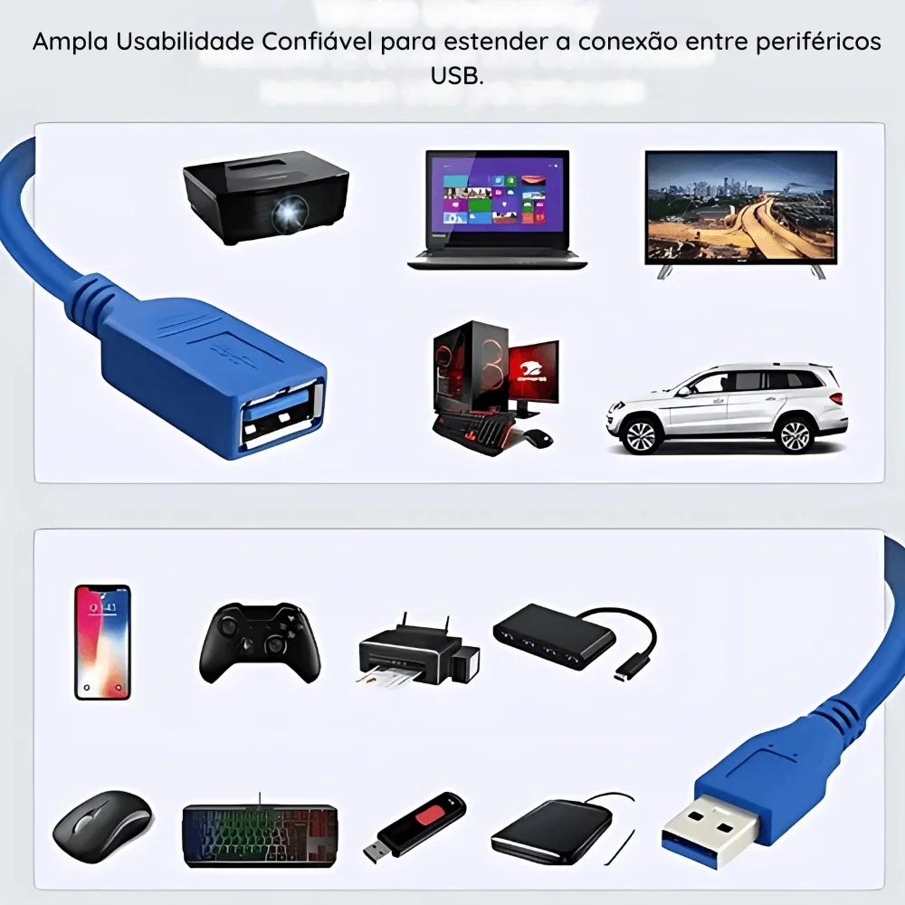 Imagem 4 de 4 do produto Cabo Extensor Usb 3.0 Cabo 1 Metro Am+fm Azul Dk-104