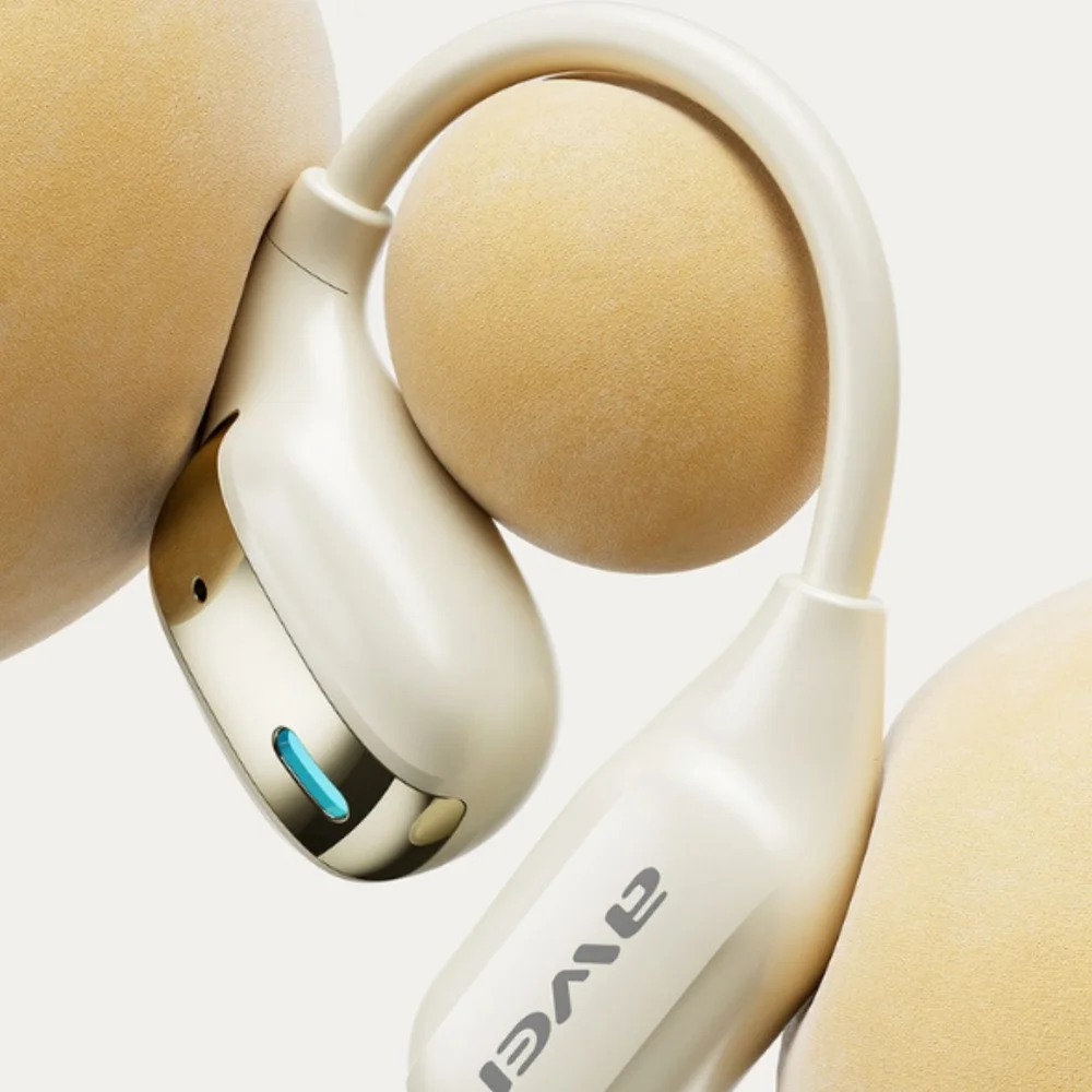 Imagem 2 de 5 do produto Fone de Ouvido Bluetooth TZ12 Esportivo Bateria até 8h  Bluetooth 6.0 Preto/Bege