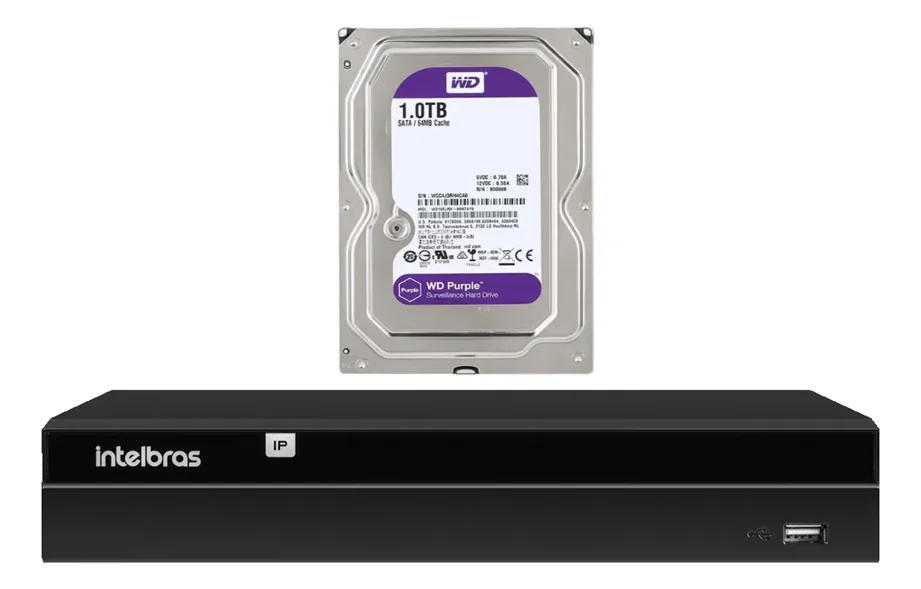 Gravador Ip Nvr 4 Canais Poe Nvd 1404 P + Hd 1 Tb Purple Intelbras Gravador Ip Nvr 4 Canais Poe Nvd 1404 P + Hd 1 Tb Purple Intelbras