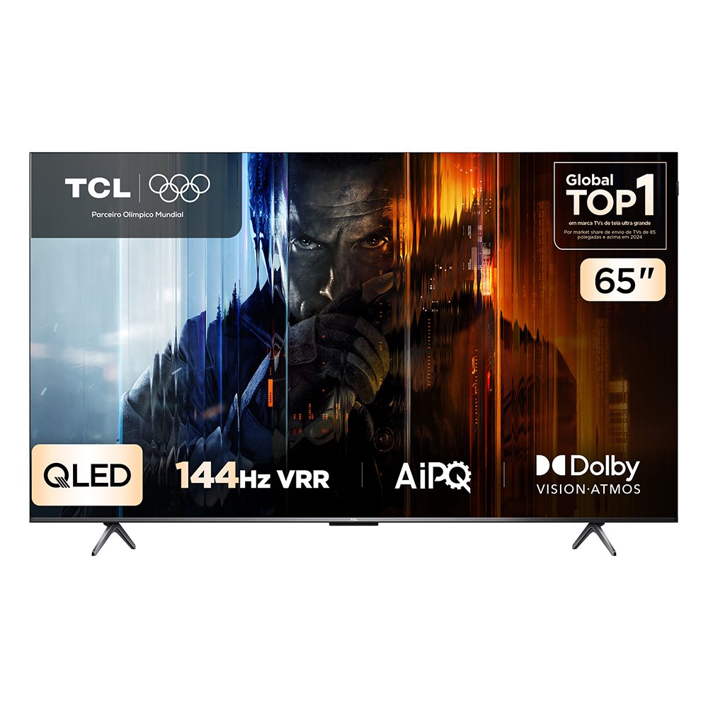 Smart TV TCL 65 Polegadas QLED 4K P8K WiFi Bluetooth Google TV 144Hz HDR10+ Dolby Atmos Vision 65P8K