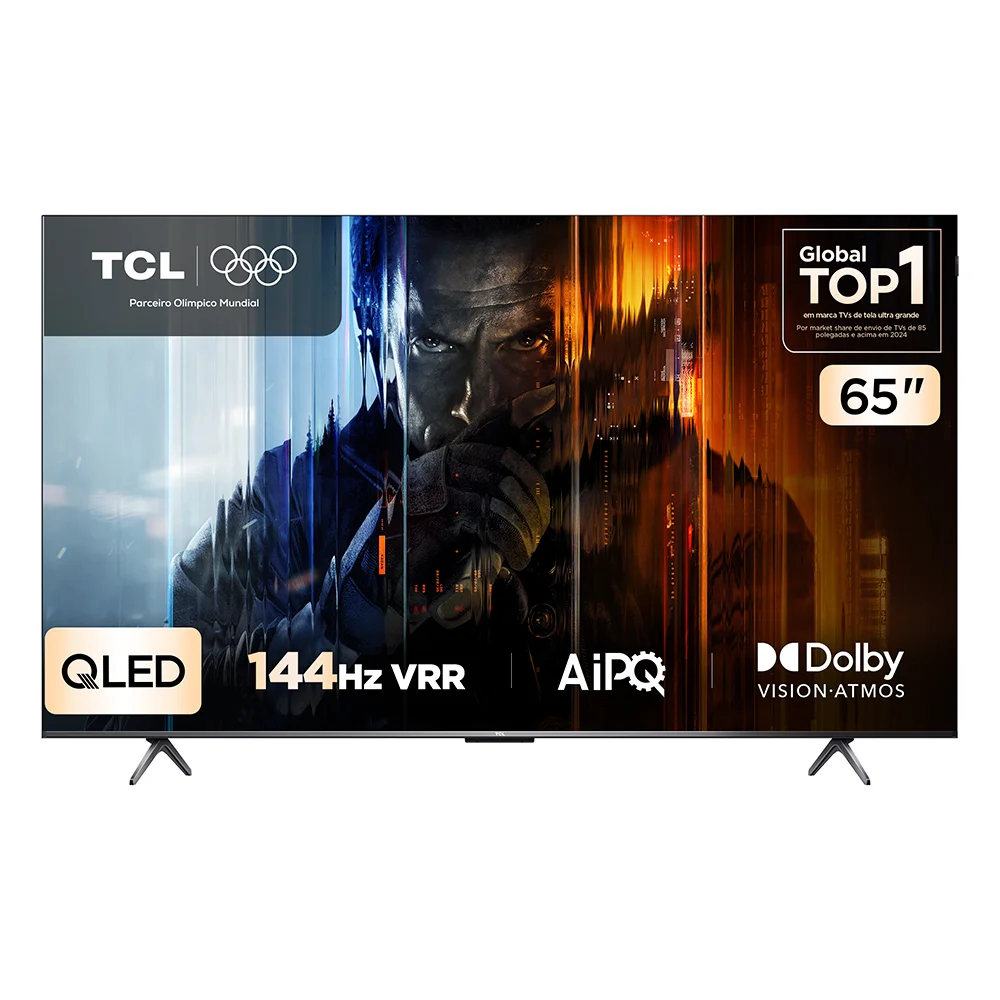 Smart TV TCL 65 Polegadas QLED 4K P8K WiFi Bluetooth Google TV 144Hz HDR10+ Dolby Atmos Vision 65P8K 4
