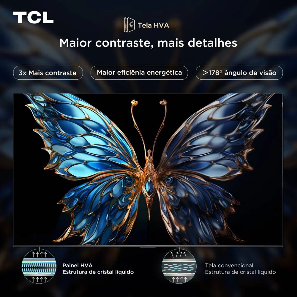 Imagem 2 de 5 do produto Smart TV TCL 55 Polegadas QLED 4K P8K WiFi Bluetooth Google TV 144Hz HDR10+ Dolby Atmos Vision 55P8K