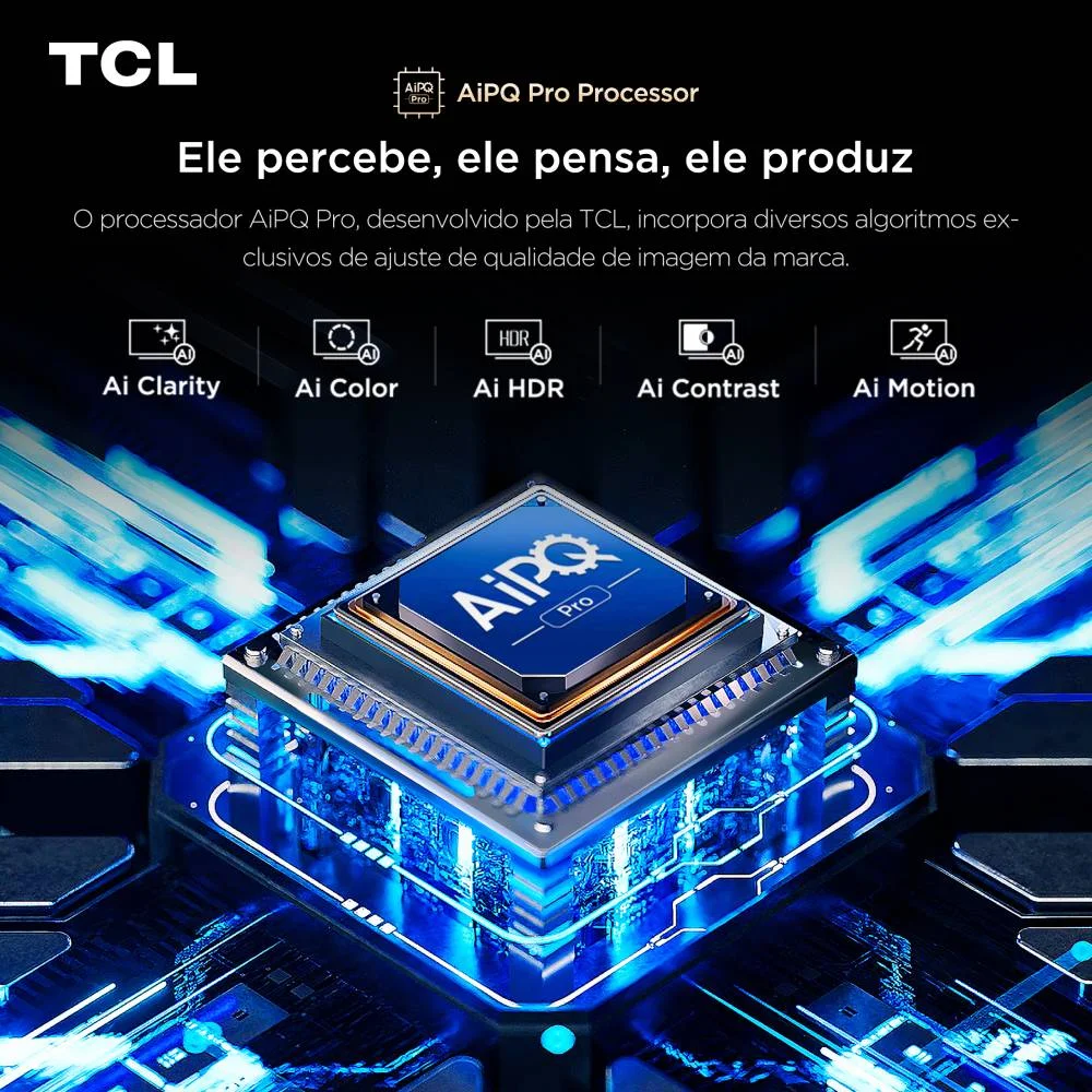 Imagem 3 de 5 do produto Smart TV TCL 55 Polegadas QLED 4K P8K WiFi Bluetooth Google TV 144Hz HDR10+ Dolby Atmos Vision 55P8K