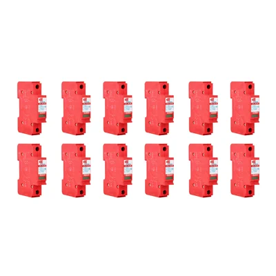 Kit 12 Un Dispositivo De Proteção Contra Raios Com Dps Front V 275v 20ka Vermelho