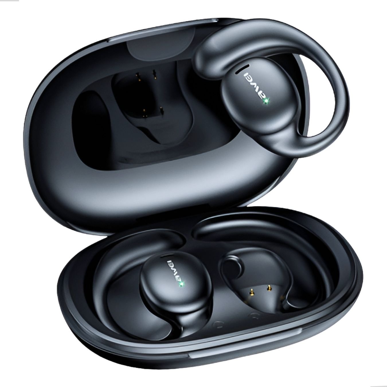 Fone de Ouvido Bluetooth T80 Gancho Esportivo Microfone e Bateria até 18h  Preto