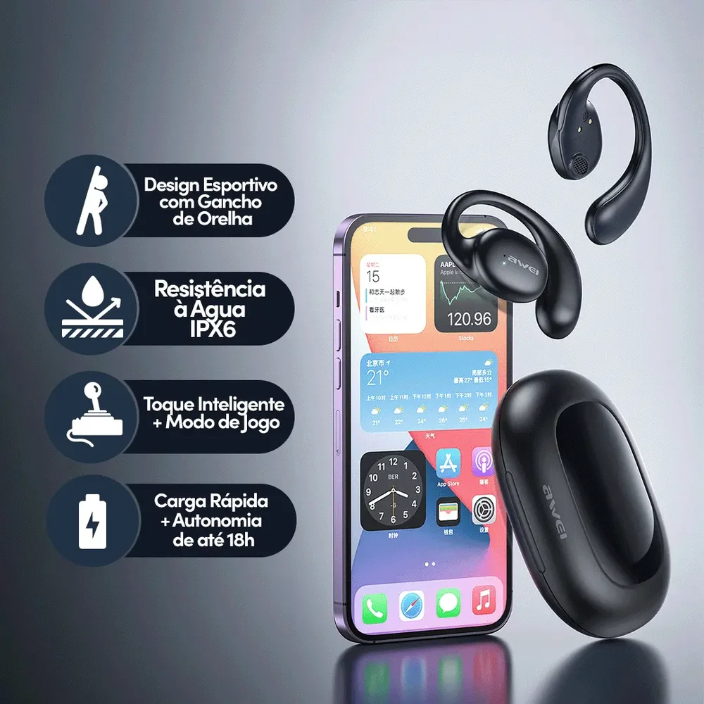 Imagem 2 de 4 do produto Fone De Ouvido Awei T80 Bluetooth | Estável, Leve E Microfone Nítido