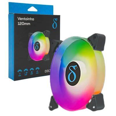 Ventoinha 120mm RGB Silenciosa 24dba Com 1200rpm Fluxo De Ar 41,3cfm E Longa Durabilidade