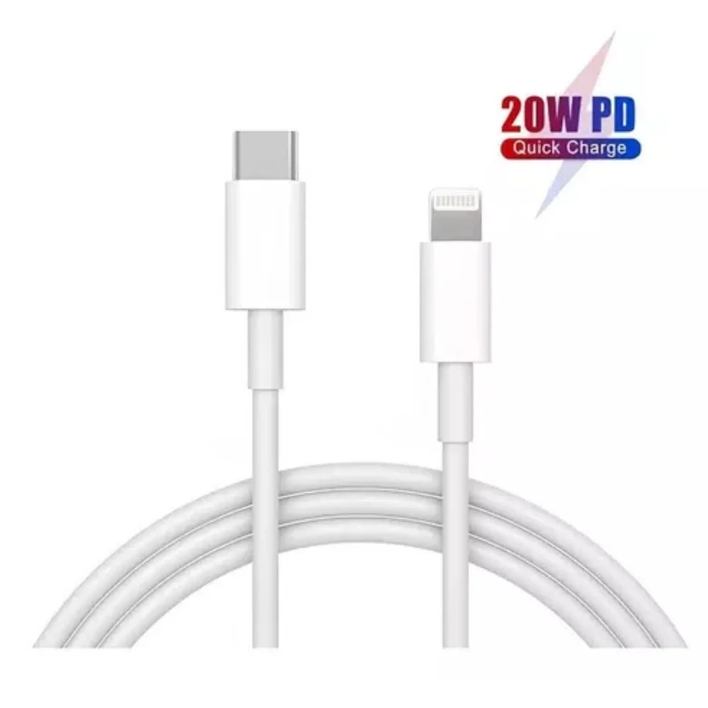 Imagem 4 de 5 do produto Cabo Lightning Pd Branco Turbo 1m Flexível Resistente Produto Econômico