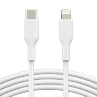 Cabo Turbo Branco Lightning Pd 1m Flexível Compatível Garantia Forte