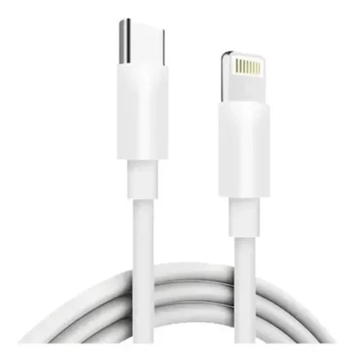 Cabo Lightning Branco Pd Turbo 1m Flexível Qualidade Material Seguro
