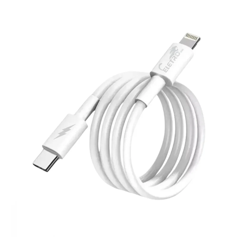 Imagem 4 de 5 do produto Cabo Lightning Branco Para Pd 1m Turbo Flexível Material Qualidade