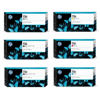 Cartucho De Tinta Hp 730 Kit 6 Cores Plotter Hp T1600 T1700 |   300ml
