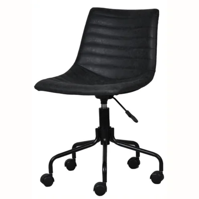 Cadeira Giratória Florença Pu Preto Base Preta