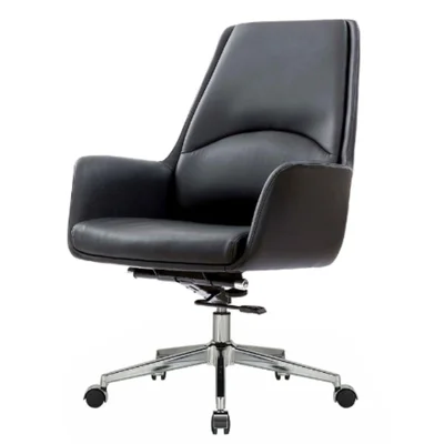 Cadeira Diretor Atlanta Pu Preto Base Cromada