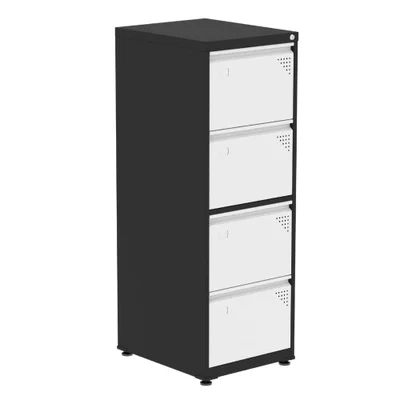 Arquivo Pandin 47cm Preto/branco C/ Chave
