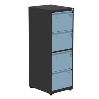 Arquivo Pandin 47cm Preto/azul Dali C/ Chave