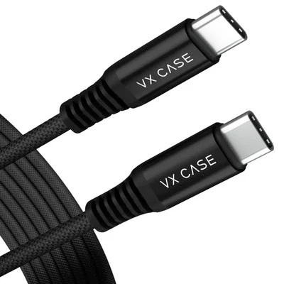 Cabo Dragon Vx Case 3m Type-c / Type-c 100w Preto ( 1 Ano De Garantia)