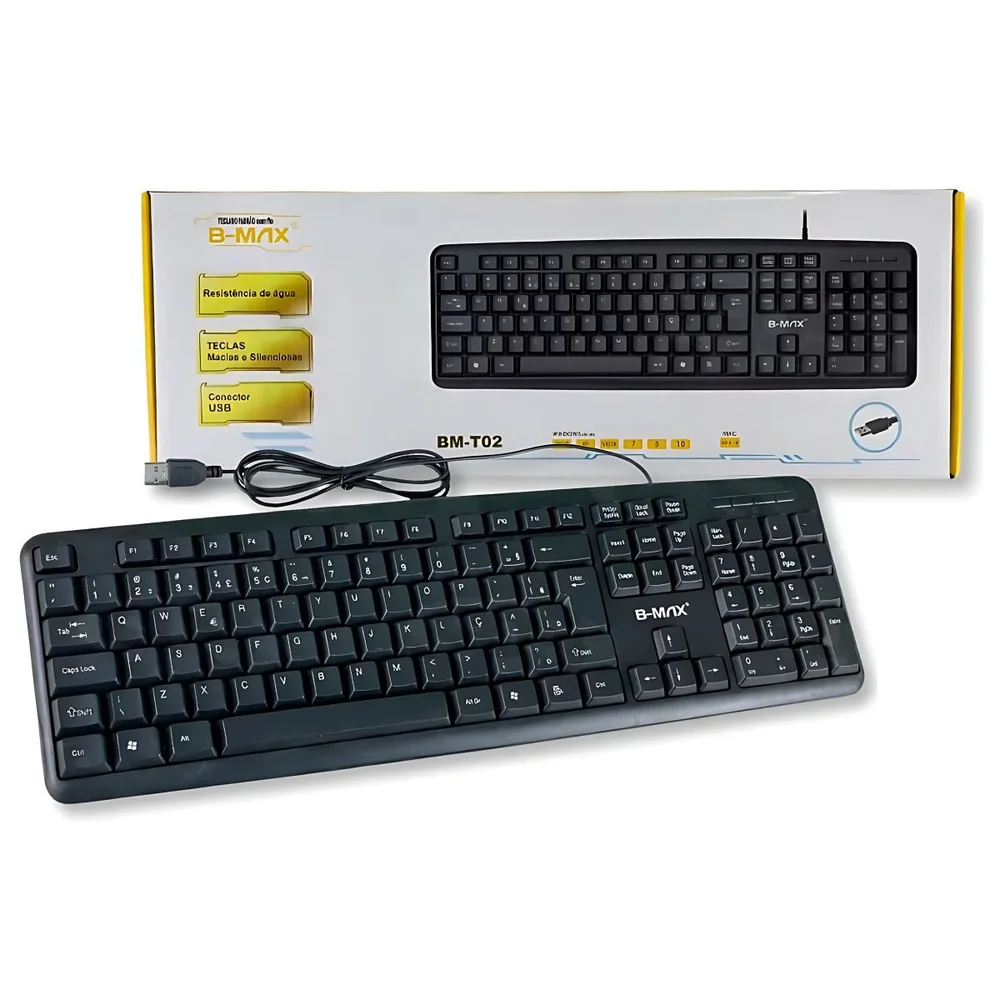 Imagem 4 de 5 do produto Teclado Usb Notebook Computador PC Com Fio Abnt2 Bmt02 B-max